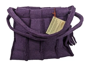 The Winding Road Shoulder Bag Purse Handmade Felt Wool Large Purple BOHO NWT - Picture 1 of 9