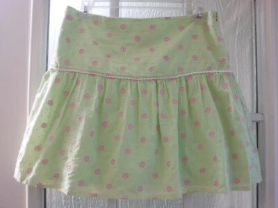 Falda Plisada Lilly Pulitzer Bordada Rosa Floral Sobre Verde ~Mujer 2~ Foto 1 de 4