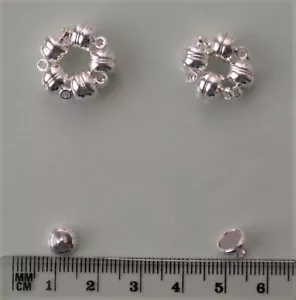 10 broches magnéticos redondos pequeños chapados en plata - hallazgos de joyería de buena calidad - Imagen 1 de 1