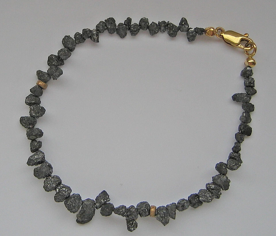 Princess Diamanten Diamant Armband aus 375 Gold mit Rohdiamanten bracelet ♦️6499 - Bild 1 von 4