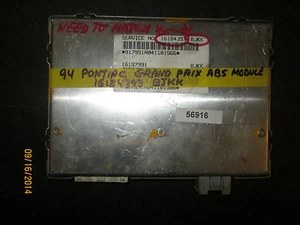 *MÓDULO ABS PONTIAC GRAND PRIX 1994 #16184393 BJKK (56916) - Imagen 1 de 2