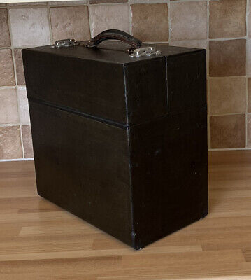Vintage Black Heavy 12” Record Carry Case Box - Top Opening - Holds 50 Records • 13.58£