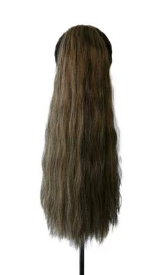 22" #4/8/18 MEZCLA MARRÓN Y RUBIO Pieza de pelo ondulada súper gruesa cola de caballo PVP £29 Foto 1 de 2