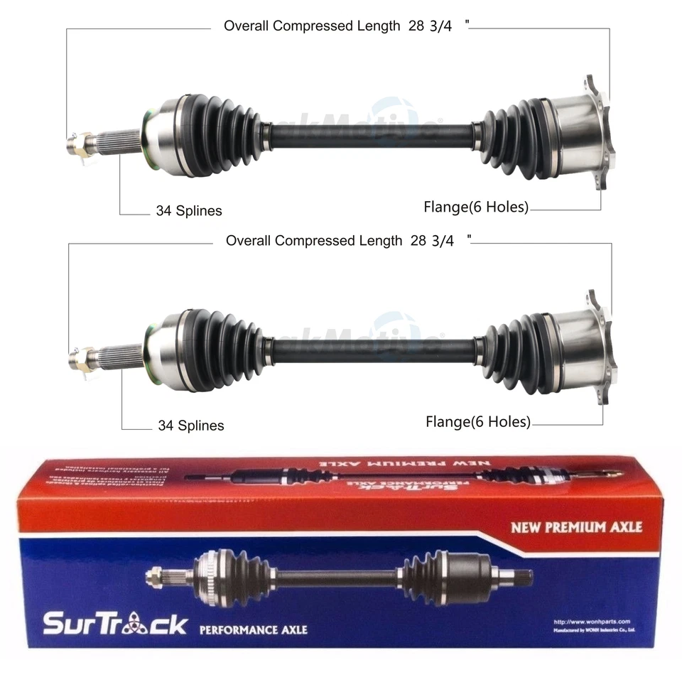 SurTrack Pair Set of 2 Rear CV Axle Shafts For Infiniti QX56 QX80 Nissan Armada - Image 1 of 1