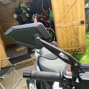 Black Adjustable Motorcycle Rearview Side Mirrors Universal 10mm For Honda US - Picture 1 of 12