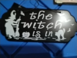 Metal Sign The Witch Is In.  T16 - Picture 1 of 2