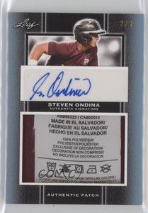 2019 Leaf Perfect Game National Showcase Platinum /3 Steven Ondina Patch Auto