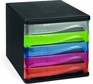 Niji Cassettiera In Plastica 5 Cassetti Colorati - Foto 1 di 1