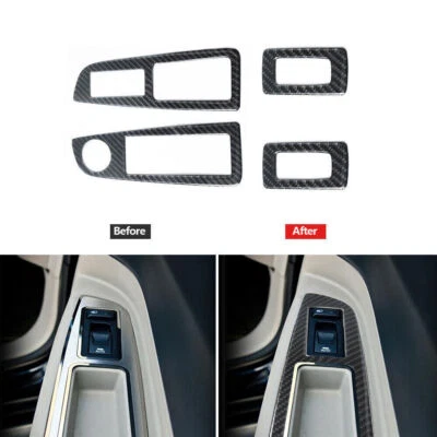 Para Chrysler 300 2005-07 vinil fibra de carbono interruptor de elevação painel tampa acabamento - Imagem 1 de 4