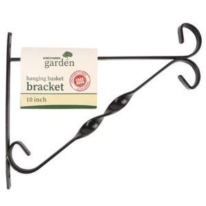 10" Hanging Basket Brackets Pack of 1 Metal Wall Mount Garden Plant Hangers - Picture 1 of 3