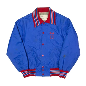 Vintage DELONG SPORTSWEAR Bomber USA Jacket Blue 90s Girls XL - Picture 1 of 6