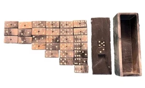 Stein Domino Set mit Box und 28 Stück - Bild 1 von 6