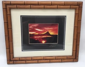 G Brad Lewis Lava Flow Signed Framed Photograph Hawaii Volcano - Picture 1 of 4