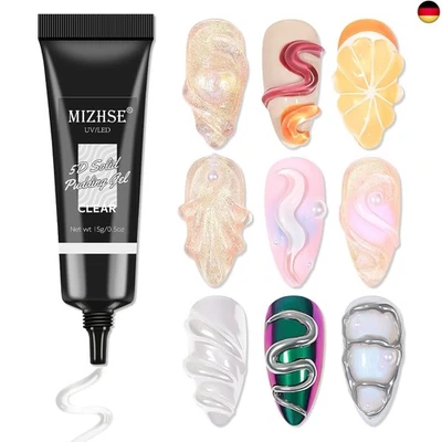 MIZHSE 3D Skulptur Nail Gel - 15g Rhinestone Glue Gel Für 3D Gel Nail Art Nagel
