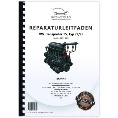 VW Transporter T5 2009-2015 2,0l Dieselmotor TDI 84-180 PS Reparaturanleitung - Bild 1 von 4