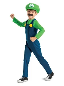 Nintendo Super Mario Brothers Luigi Costume Disguise Age 7-8 - Picture 1 of 5