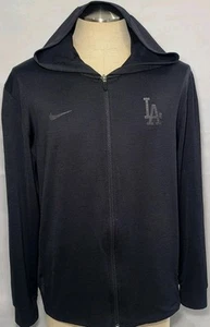 Nike Baseball Dri-Fit MLB Black Los Angeles Dodgers Hooded Full Zip Medium Used - Picture 1 of 15