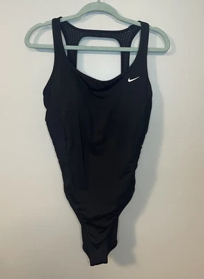 Nike Black One-Piece Razorback Swimsuit Bathing Suit Women's XL Built-In Bra - Image 1 of 4