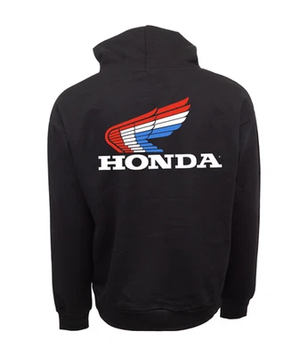 HONDA MOTOR SPORT RACING FLAG WINGS GRAPHIC HOODIE BLACK - Image 1 of 4