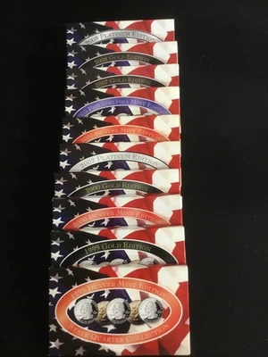 10 Sets Of State Quarters Mint Editions 1999 - 2008, P, D, Gold & Platinum - Image 1 of 4