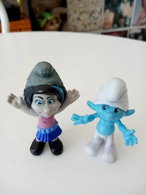 McDonald's Smurfs Happy Meal Vexy e Desajeitado Smurf Toys R Us Lote de 2 Vintage - Imagem 1 de 4