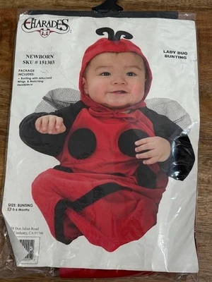 Charades Baby Newborn 0-6 Months Infant Lady Bug Costume Bunting 151303 NOS - Image 1 of 4