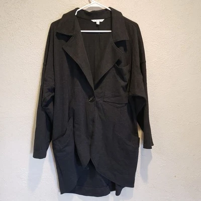 Chaqueta Topper CAbi Ponte Tejida Lisboa Estilo #994 Talla Grande Plumero Abrigo Un Botón Foto 1 de 4