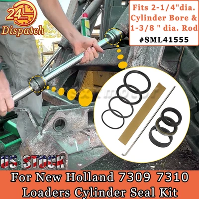 Kit de sellado de cilindro de cargador para New Holland 7309 7310 2-1/4" diámetro 1-3/8" varilla SML41555 Foto 1 de 4
