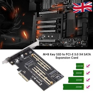 M.2 NVME to PCIE Adapter M+B Key SSD to PCI-E 3.0 X4 SATA Expansion Card - Picture 1 of 8