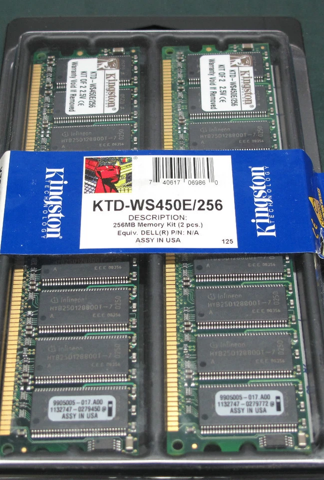 Kingston KTD-WS450E256 (128 MB, DDR RAM) RAM Module - Image 1 of 1