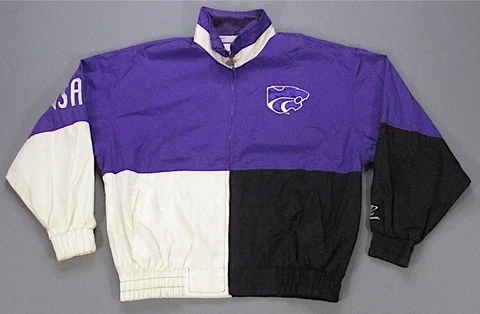 Rare VTG LOGO ATHLETIC Kansas State Wildcats Color Block Full Zip Jacket 90s XL Cover