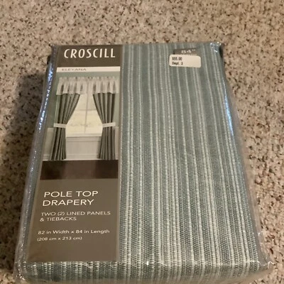 Painéis forrados de cortina superior com amarração Croscill Eleyana 82"L x 84" L - Imagem 1 de 4