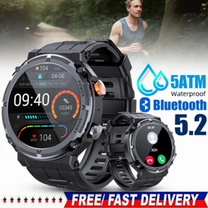 Herren Smartwatch Fitness Tracker mit Telefonfunktion, Blutdruckmessung Puls DE - Bild 1 von 21