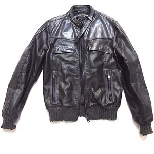 EUC DOLCE & GABBANA LEATHER WOOL FLIGHT BOMBER JACKET MADE IN ITALY 50 EU 40 US - Picture 1 of 11