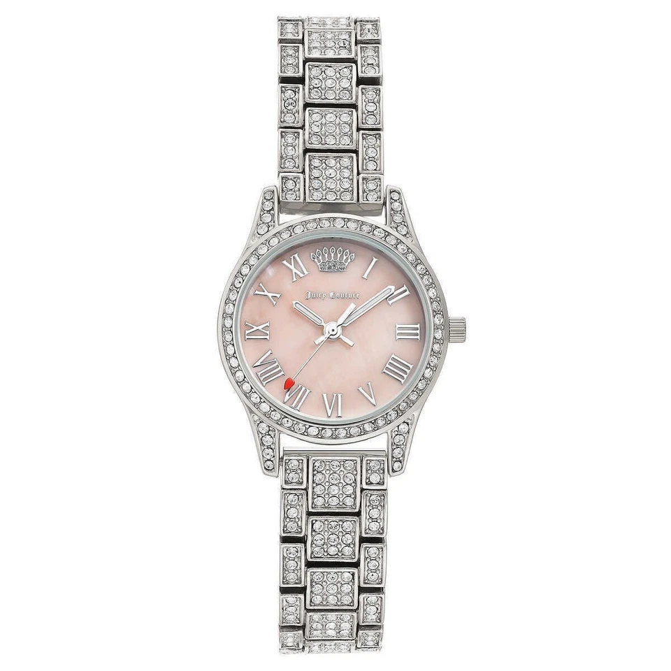 Juicy Couture Jc/1261pmsv Women's 26mm Pink MOP Dial Crystal Accent Watch