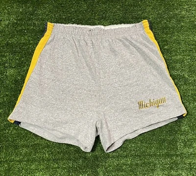 Pantalones Cortos Vintage Champion Michigan XL Hechos en EE. UU. Algodón Gris Foto 1 de 4