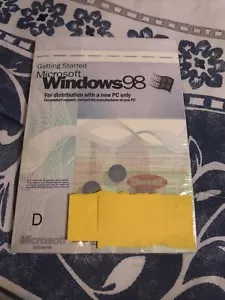 MICROSOFT WINDOWS 98 CD Manual Key 98 Sealed~free Shipping~ - Picture 1 of 3