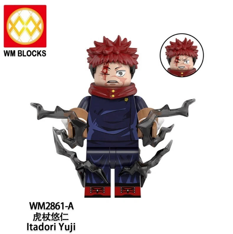 2 inch Custom Jujutsu Kaisen, Yuji Itadori Minifigure with Base - Image 1 of 1