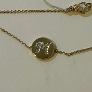 NEVER WORN Nadri Monogram Bracelet Letter "M" Gold Gemstones Nordstrom - Picture 1 of 4