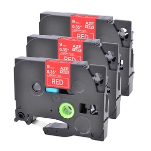 3× Ruban étiqueteuse Compatible avec Brother TZ TZe-425 Blanc sur Rouge 9mm - Afbeelding 1 van 4