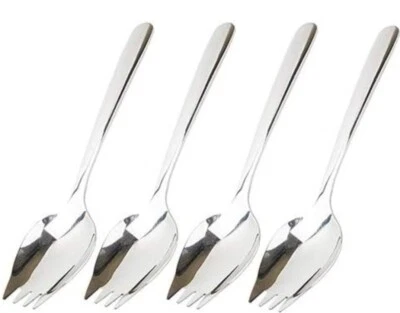 ☆● WoW Silver Sporks 4 Pack Spork Stainless Steel Metal Spork Everyday Household - Изображение 1 из 4
