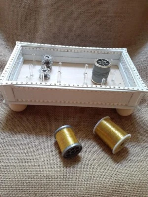 Wood Thread bobbin holder sewing room organizer - Image 1 of 4