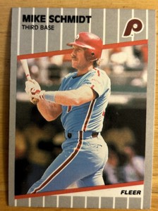 1989 Fleer Mike Schmidt Baseball Card #582 Phillies HOF High-Grade NM