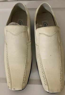 Mocasines sin cordones Coronado Driving para hombre talla 6,5 M zapatos blancos Foto 1 de 4