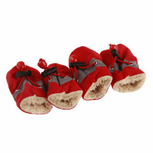 4pcs/set Waterproof Winter Warm Pet Dog Shoes Anti-slip Rain Snow Boots Puppy