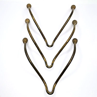 Antiguo ÁRBOL DE ABRIGO Sombrero Estante Tono Latón GANCHOS Artes y Manualidades mcm Bellota Lote de 3 Foto 1 de 4