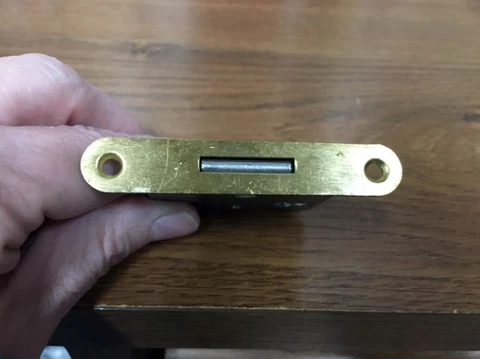 Full Mortise Lock & Key 3 way mount brass trunk drawer door cabinet antique old Cover