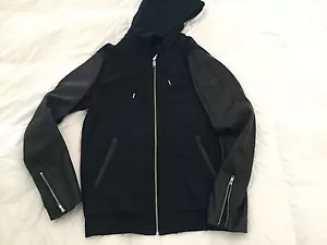 Authentische Diesel L-SIRIS Herren Kapuzenpullover Lederjacke schwarz Hoodie Gr. XL* - Bild 1 von 9
