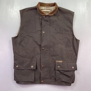Driza Bone Riding Vest Mens 3 XS Waistcoat Waxed Oilskin Rustic Rodeo Barn Brown - Picture 1 of 13
