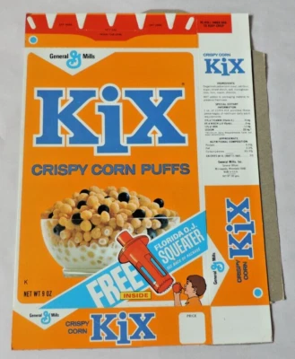 General Mills Kix Cereal Box File Flat Series 77 Florida O.J. Squeater 1972 - Image 1 of 4